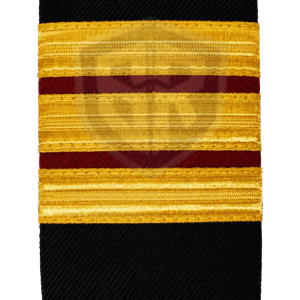 3 Gold with Red Shoulder Strip – Premium Uniform Rank Epaulette | BARAN-E-REHMAT INDUSTRY