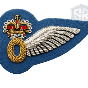 Premium Hand Embroidered Bullion Wire RAF Pilot Wing Badge on Blue Felt | Military Aviation Wings Manufacturer | BARAN-E-REHMAT INDUSTRY